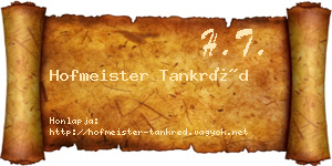 Hofmeister Tankréd névjegykártya